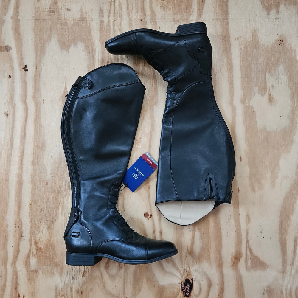 Ariat Kinsley Field Boots Black Leather Tall Riding Boots 10036000 Womens 11 XWM - Picture 2 of 8